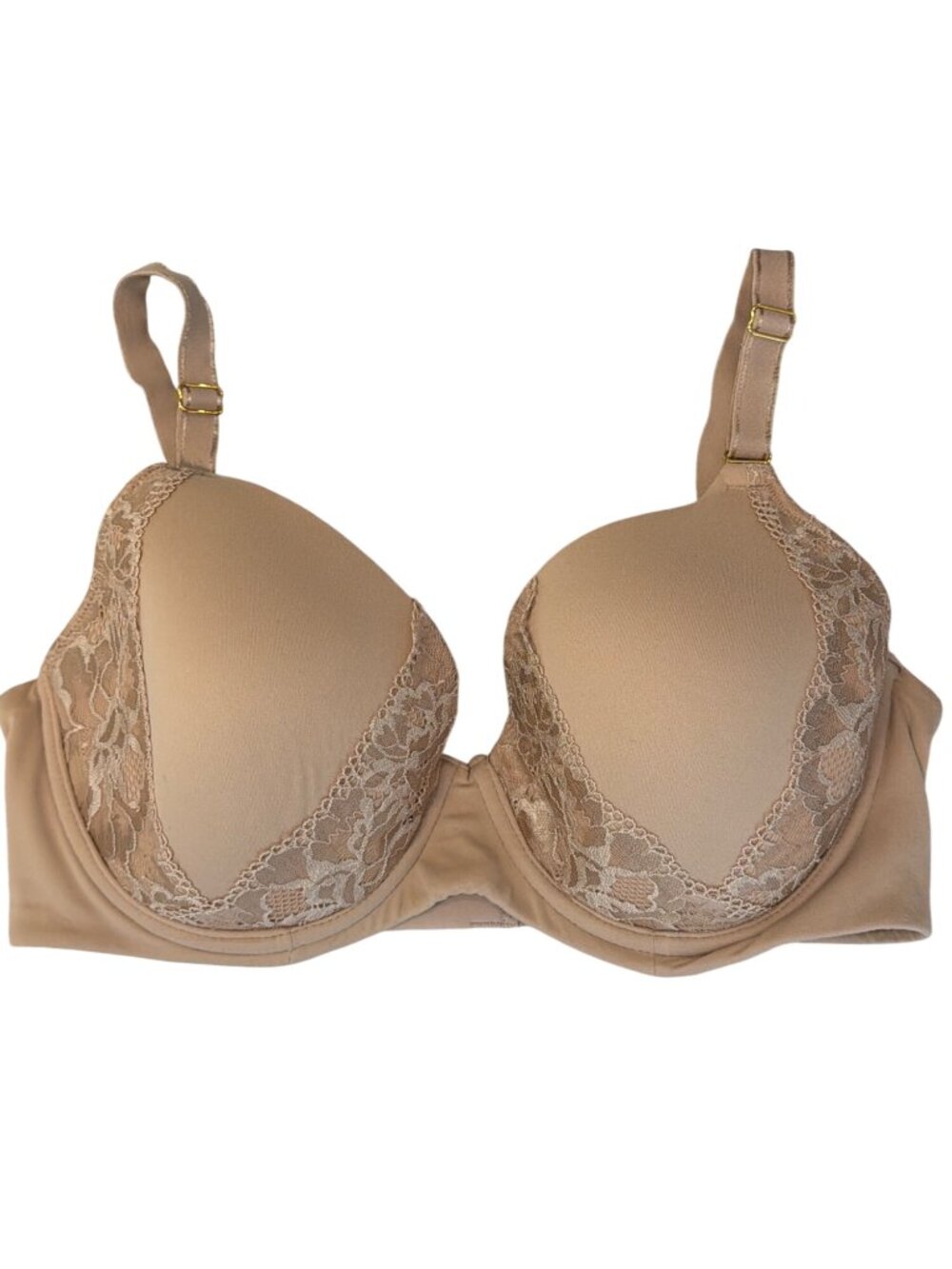 Soma Embraceable Perfect Coverage Bra Beige Lace Trim Size 36D